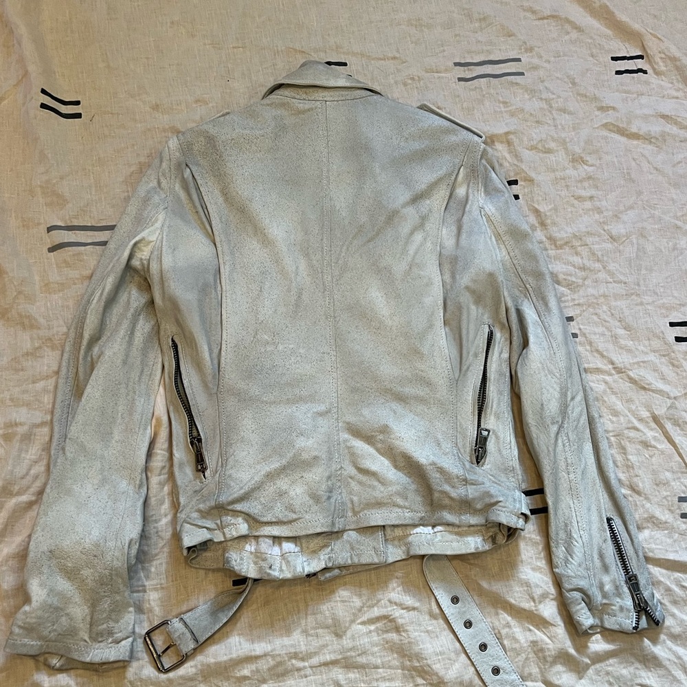 R13 White Leather Motorcycle Jacket - Picture 6 of 6